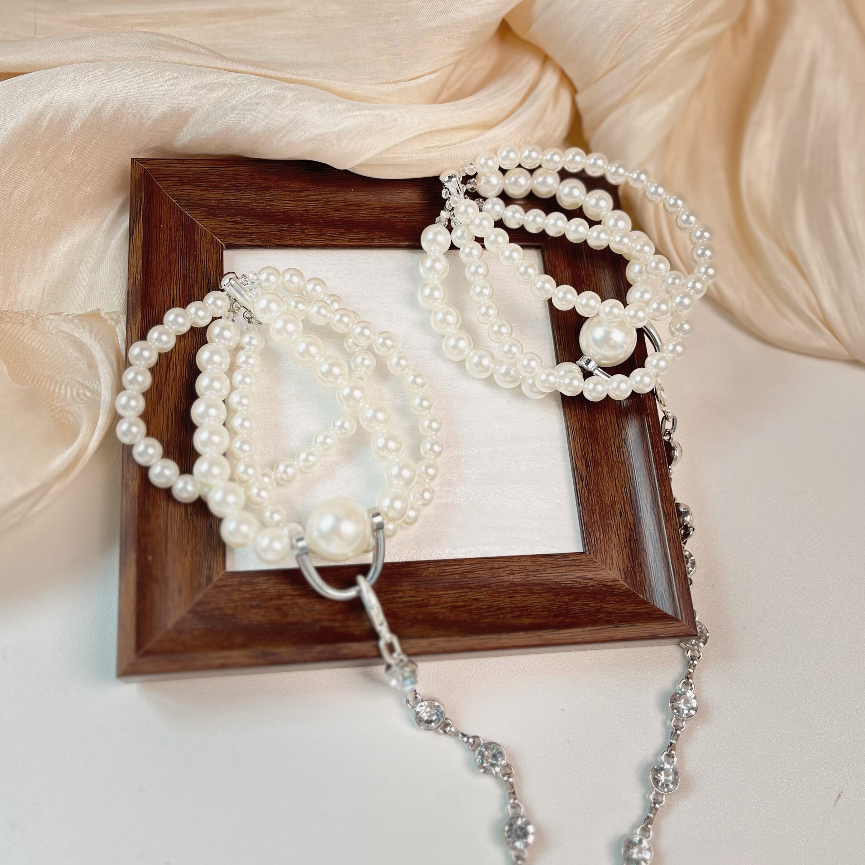 原创设计手链珍珠手环另类饰品捆绑脚环