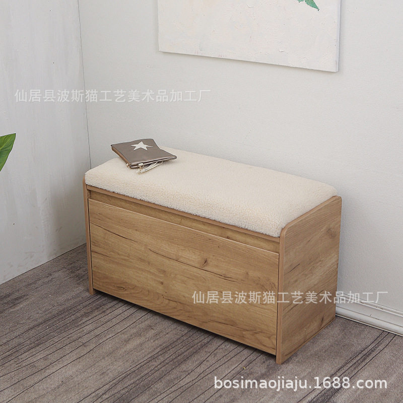 北欧实木多层家门口鞋柜软包坐垫换鞋凳卡座沙发凳厂家直销批发