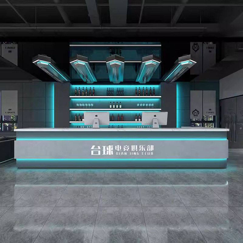 工业风转角收银台网咖酒吧会所
