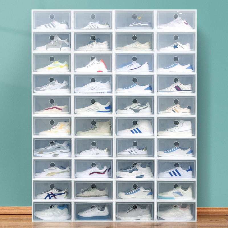 5YA1加厚收纳鞋盒透明装鞋子翻盖抽屉式省空间塑料网红鞋柜抽