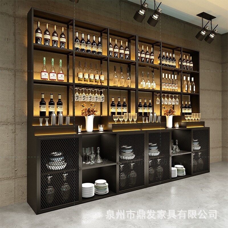 铁艺酒柜餐边吧台展示储物