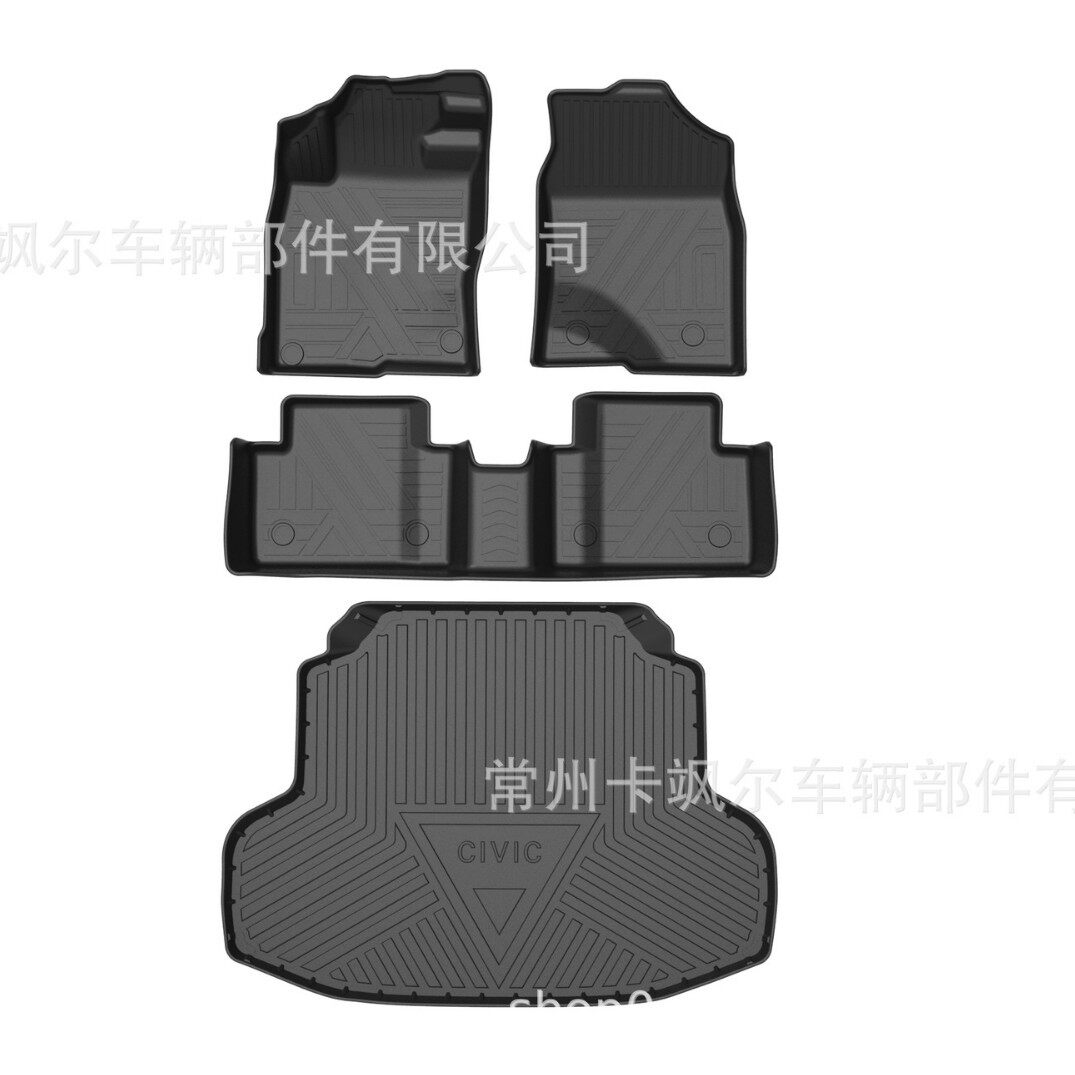 适用于16-21年十代思域缤智防水全包围tpe汽车脚垫 内饰改装配件