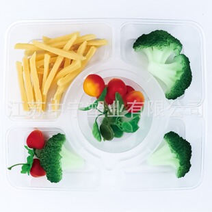 方形4+1五格方形分五格塑料PP餐盒方形分六格分四格方形均分四格
