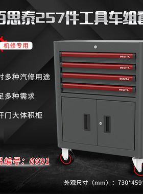百思泰257件机修工具套装深圳百思泰6691BESlTA257PC机修工具车