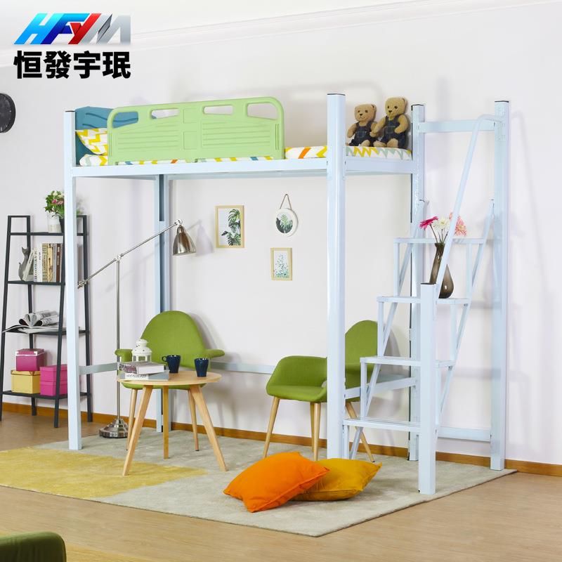 简约现代卧室高架床成人单人床铁艺床小户型省空间铁床