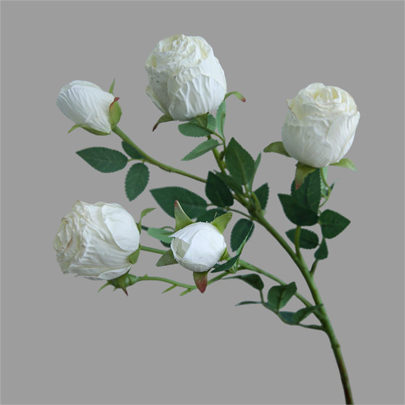 复古小玫瑰花仿真焦边牡丹假花干花束客厅餐桌花摆花装饰品摆件