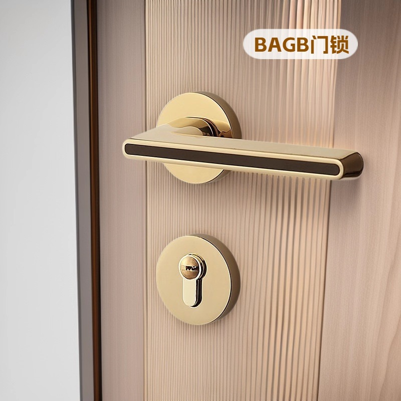 门锁家用通用型锁具锁芯门把手卧室房门室内木门卫生间静音机械锁