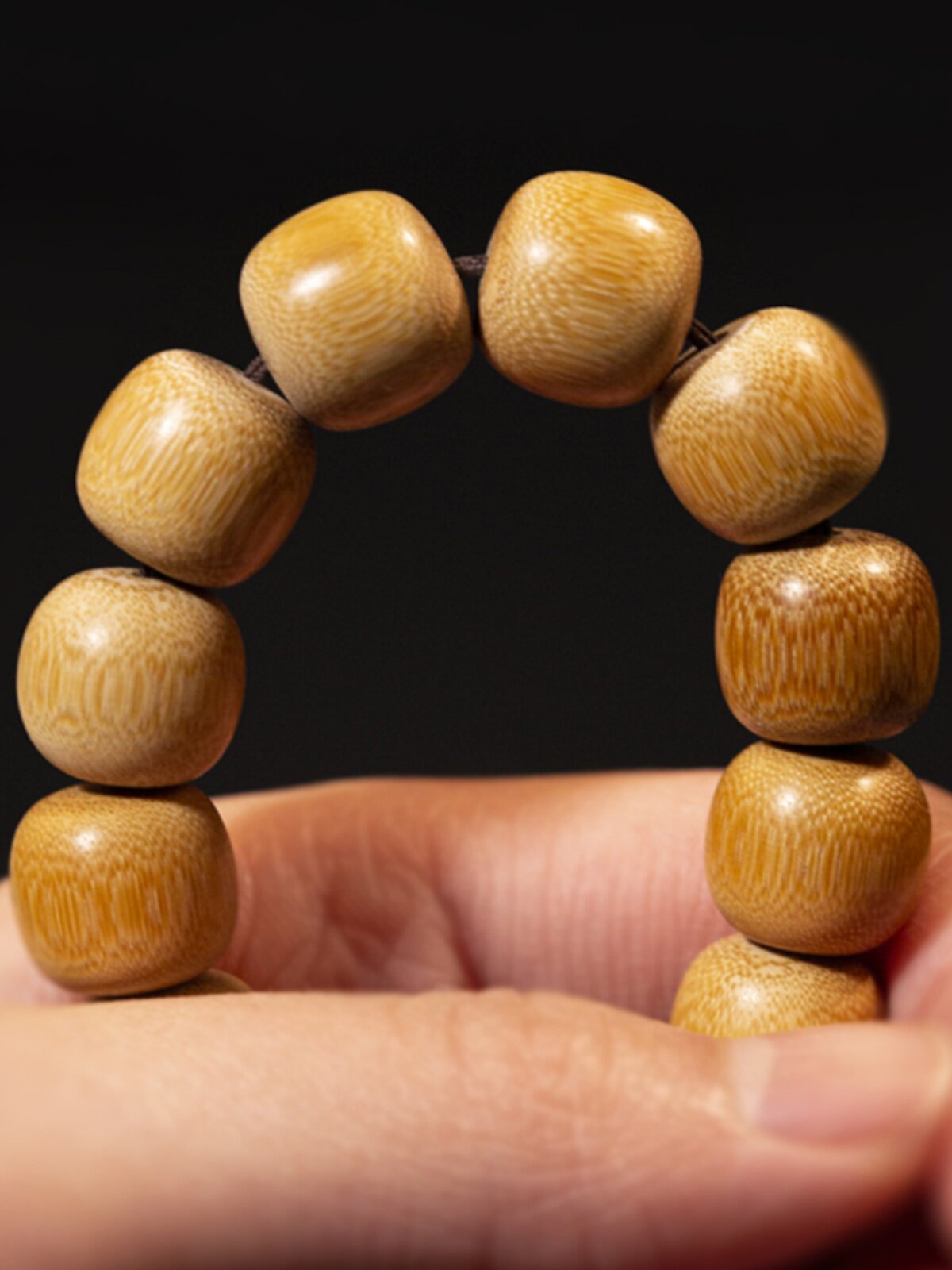 盘玩老型珠玉竹手串实心玉竹手持手串实心玉竹把件竹子文玩把玩件