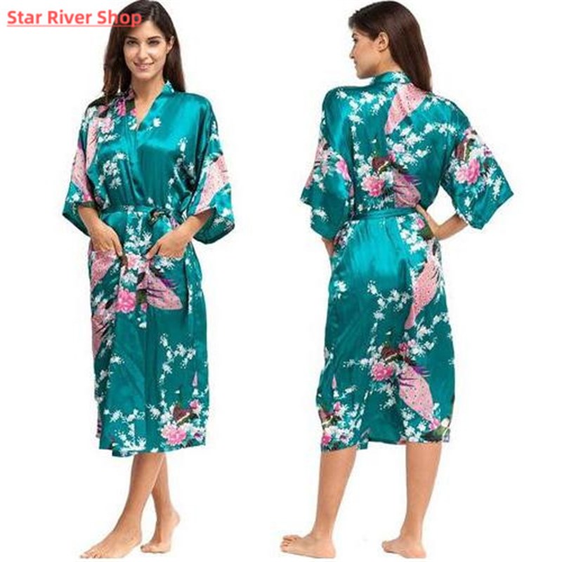 Silk Kimono Robe Bathrobe Women Satin Robe Silk Robes Night