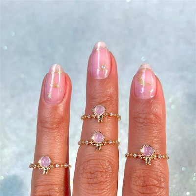 Space Element Ring 18K Gold Color Preserving UFO Astro Rocke