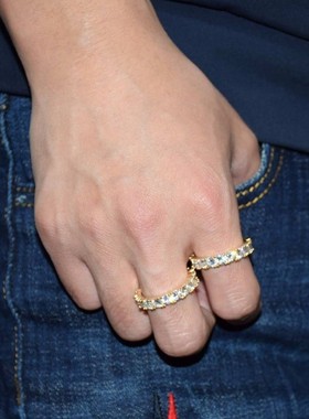 4MM 1 Row Solitaire Tennis Mens Ring Copper Charm Gold