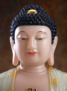 汉白玉释迦牟尼佛佛摆件阿弥陀佛像供奉三宝佛药师佛释迦摩尼佛坐