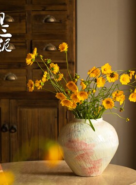 好货彩绘景德镇现代简约陶瓷插花花瓶ins摆件客厅可水培陶艺干花