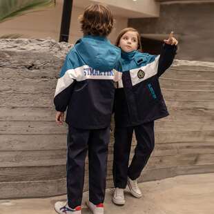 英伦风儿童春冬季 班服冲锋衣 小学生幼儿园园服春秋装 极速校服套装