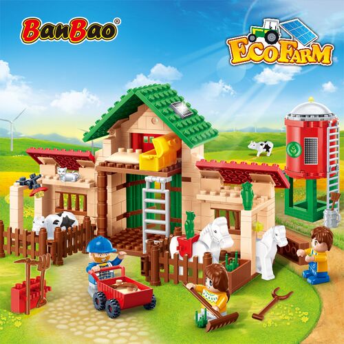 好货City Countryside Scene Happy Farm Pasture Animals Buildi