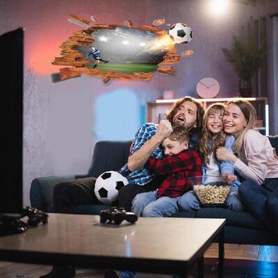 极速Soccer Wall Stickers 3D Soccer Ball Wall Art Room Decor