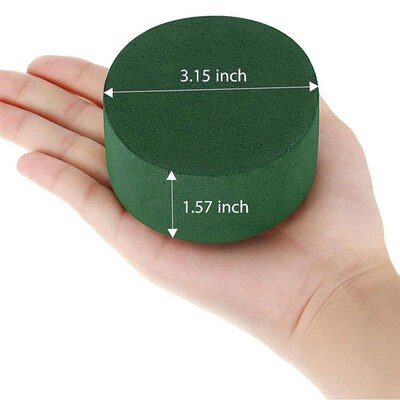 极速4 Pcs Round Floral Foam Green Styrofoam Blocks for Artif