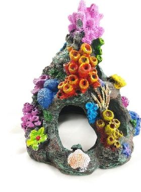 1pc Aquarium Fish Tank Artifical Coral Mountain Multicolor