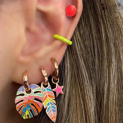 peair/set Coloruful Hoop E3arrings for Women Cte HarBMRt Sta