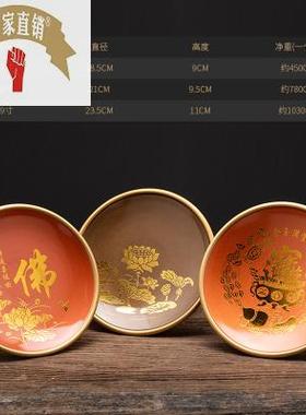 仿铜陶瓷供具套装观音香炉花瓶水杯果盘佛具摆件财神供佛用品全套