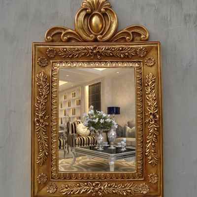 新轻奢欧式方形壁挂镜梳妆台镜化妆镜浴室镜子关装饰镜卧室镜卫品