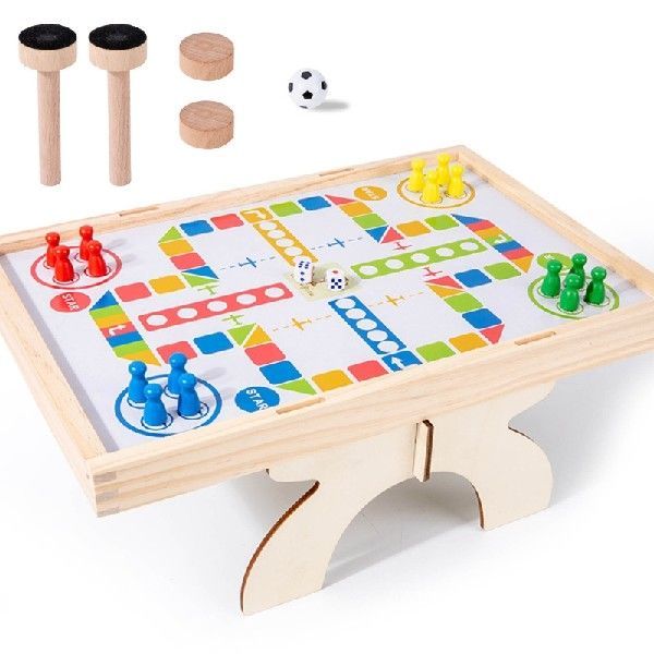 Table Foosball 2-in-1 Football Chess Board Battle Game w/