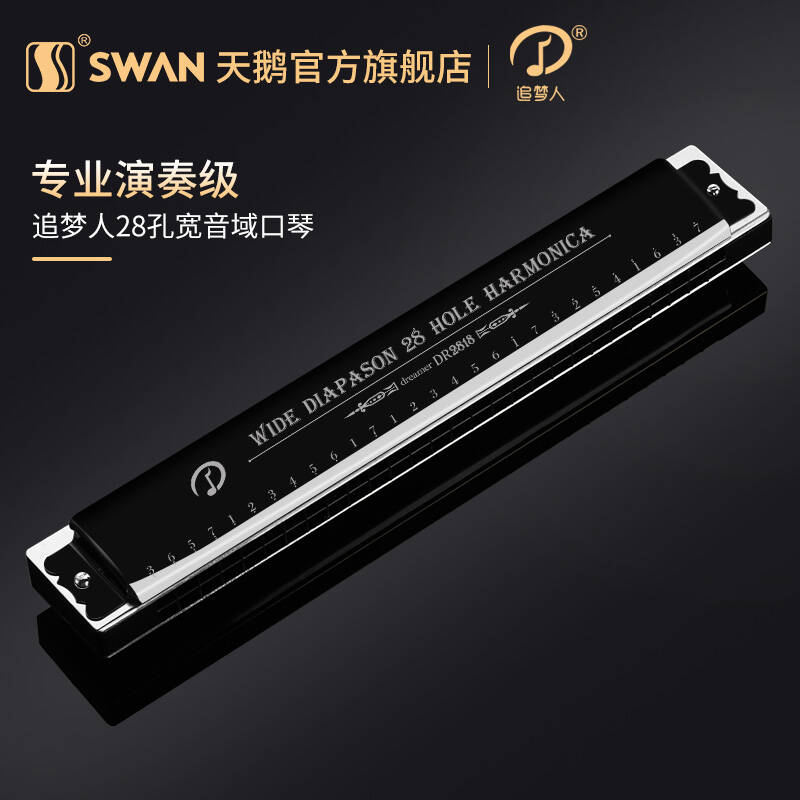 厂家追梦人28孔口琴成人男女儿童初学者演奏级复音重音可选日本进