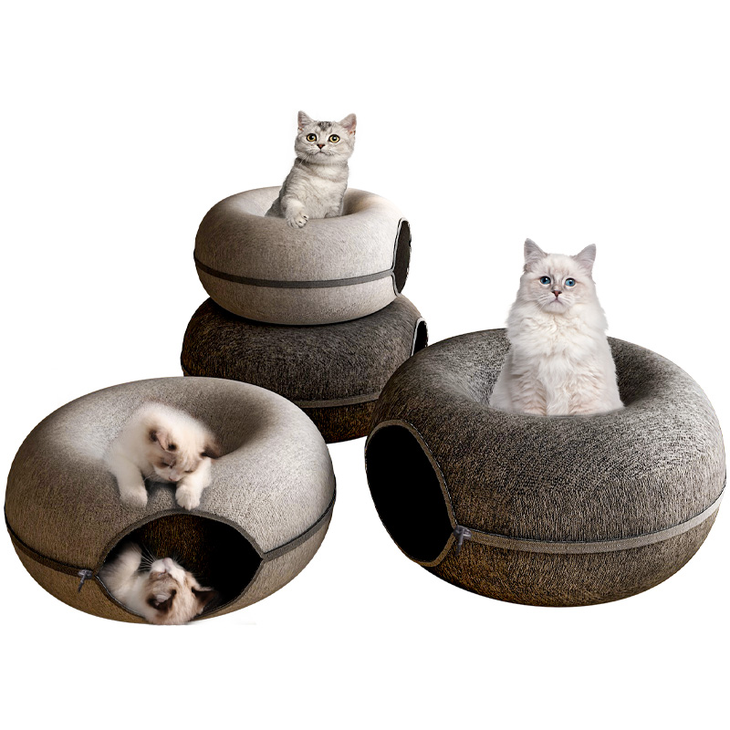 甜甜圈猫窝隧道保暖可拆洗睡觉猫屋轮胎四季通用猫咪花瓣轮胎猫舍