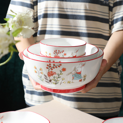 Jingdezhen household 6 dishes 1 fish plate combination set p