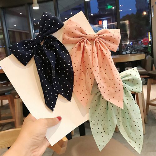 极速New Ribbon Bow With Clips Elegant Double Layer Bowknot H