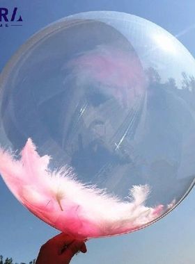 10pcs/lot 10-36inch Bobo Balloons Feather Transparent PVC
