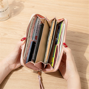 极速Fashion Womens Pu Leather Long Wallets Sequins Patchwor