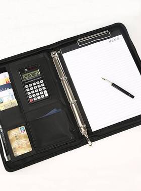 A4 Leather Oce Document folder Multifunctional Business P
