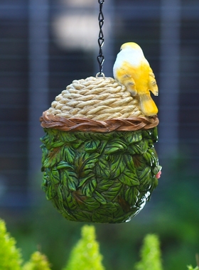 花园庭院造景布置装饰摆饰户外阳台小动物仓鼠房子鸟屋小鸟窝树挂