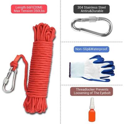 1Set Fishing Magnet Rope Diameter 0.24in Nylon Rope Roller C