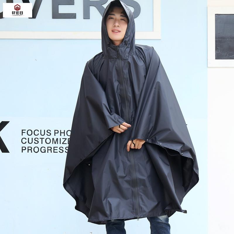 防暴雨雨衣女大帽簷成人大尺码徒步时尚雨披电动车男女通用骑行防