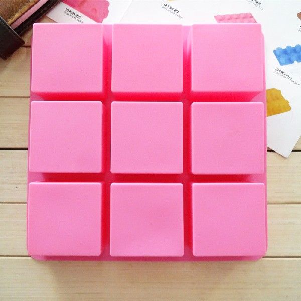 1pc Random Color 9 Cavities Square Silicone Durable Ice