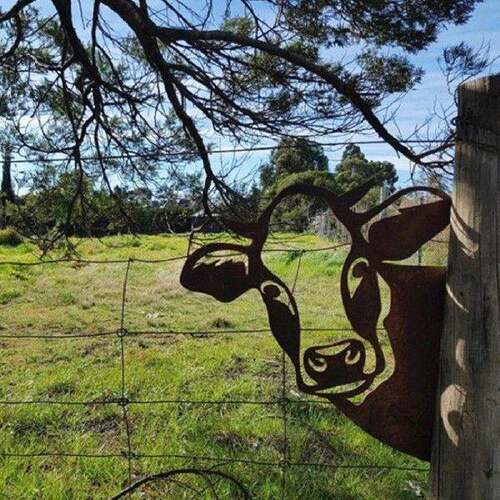 极速Metal Iron Cow/Sheep Silhouette Garden Home Wall Art