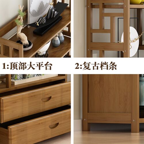 好货博古架实木中式书架多宝阁古董架子现代简约茶叶隔断展示柜置