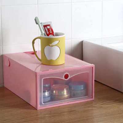 极速new 3PCS Transparent plic shoe box dustproof Shoes cabin