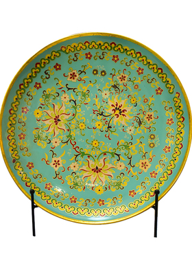 陶瓷摆盘摆件欧式家居装饰品客厅复古美式博古架工艺品坐盘摆设