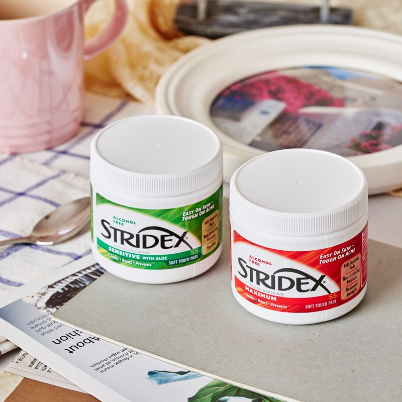Stridex美国施颜适0.5%水杨酸棉片温和清洁粉刺黑头收缩毛孔祛痘