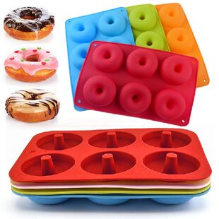 极速6 Grid Silicone Donut Mould Non-Stick Baking Mold Reusab