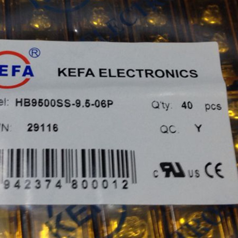 。科发HB9500SS 栅栏式PCB接线端子 7位 黑色带盖 2-12p 间距9.5m