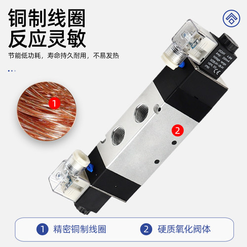好货4V430-15 AC110V AC220V DC12V DC24V  三位五通电磁换向气阀