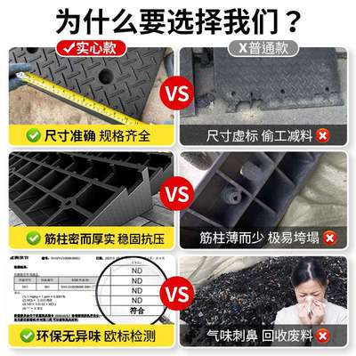 kt台阶斜坡垫门槛斜坡垫马路沿石斜坡橡胶垫坡道斜坡板上车实心垫