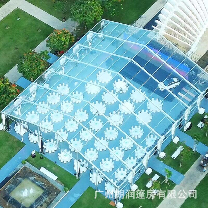 户外大篷房铝合金篷房朗润定制展会篷房临时停车棚厂家直供