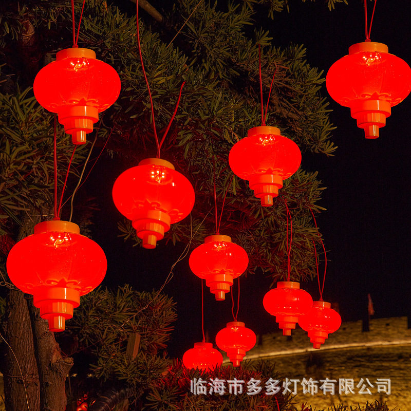 塑料亚克力磨砂灯笼龙春节新年街道大红灯笼户外防水工程连串节日