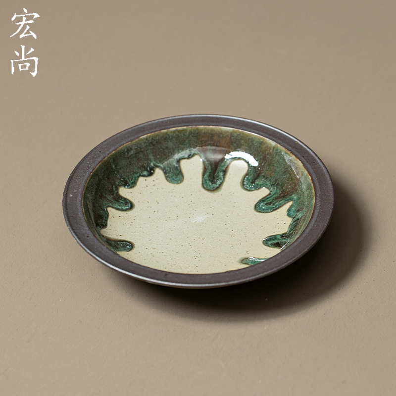 流泉窑变壶承干泡盘家用建水陶瓷茶壶托盘盖碗茶台茶道零配干泡台