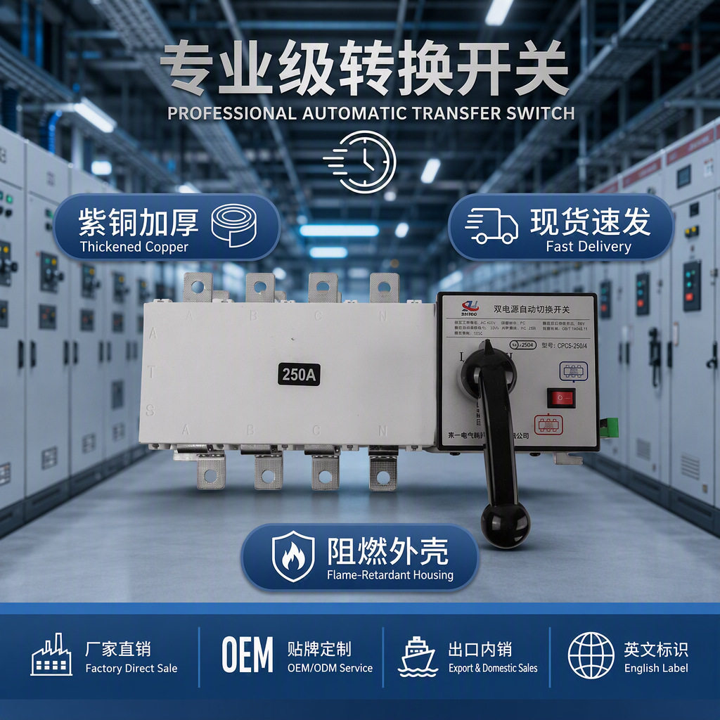 双电源自动转换开关隔离型普通型有源型PC级100A160A250A